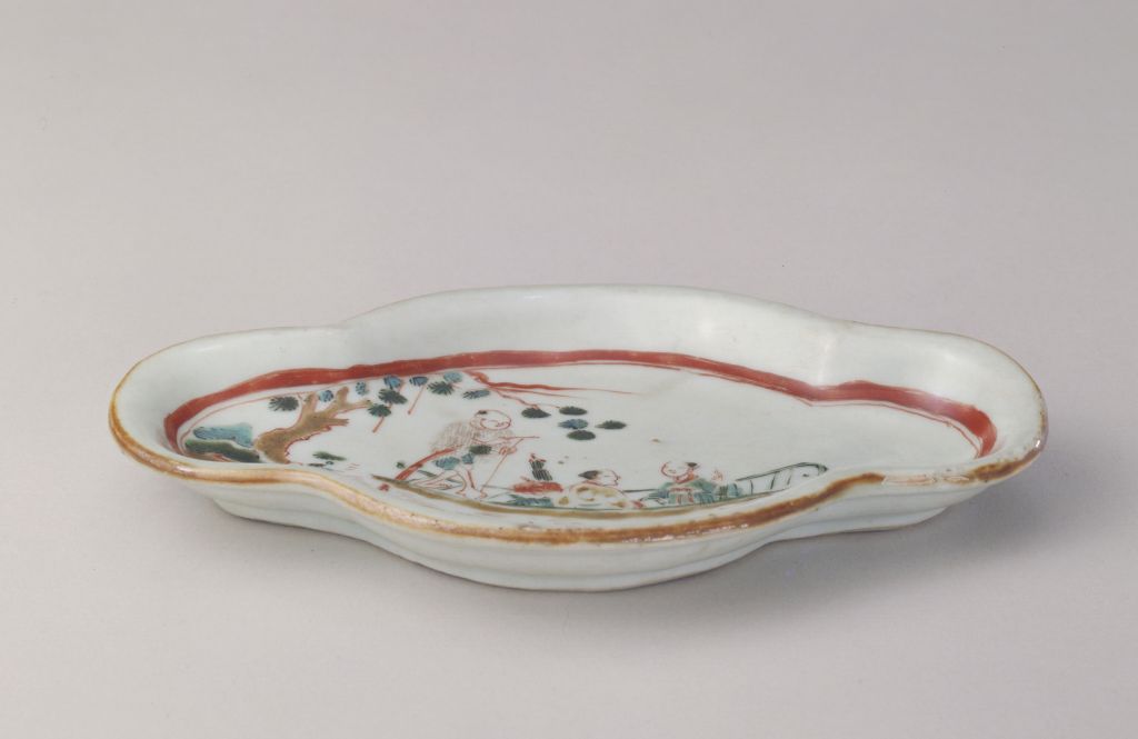 图片[1]-Begonia plate with colorful figure pattern-China Archive